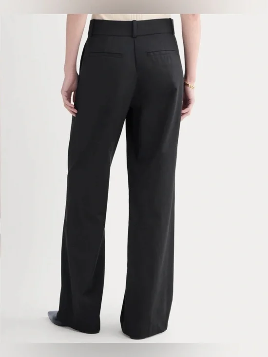 Everlane Wide-Leg Trouser Black Buttersmooth High Rise NWT Size 12 - Picture 5 of 9